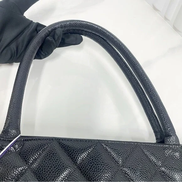 Chanel Black Caviar Leather Quilted Tote Bag - Picture 7 of 11